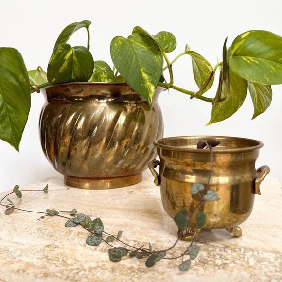Vintage brass planter - Picture 2 of 2